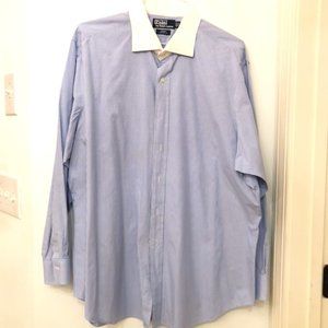 POLO Blue and White Check Dress Shirt XL